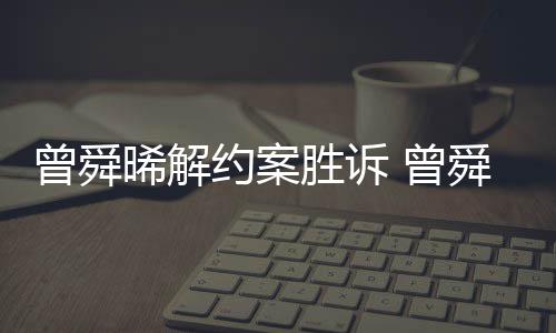 曾舜 曾晞解约案与黑约感恩胜诉舜晞司解回应金公